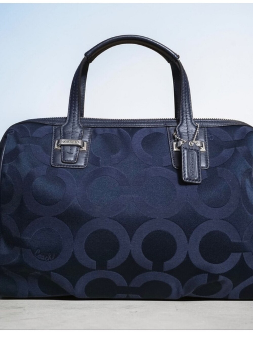 Coach Navy Taylor Op Blue Sateen Satchel